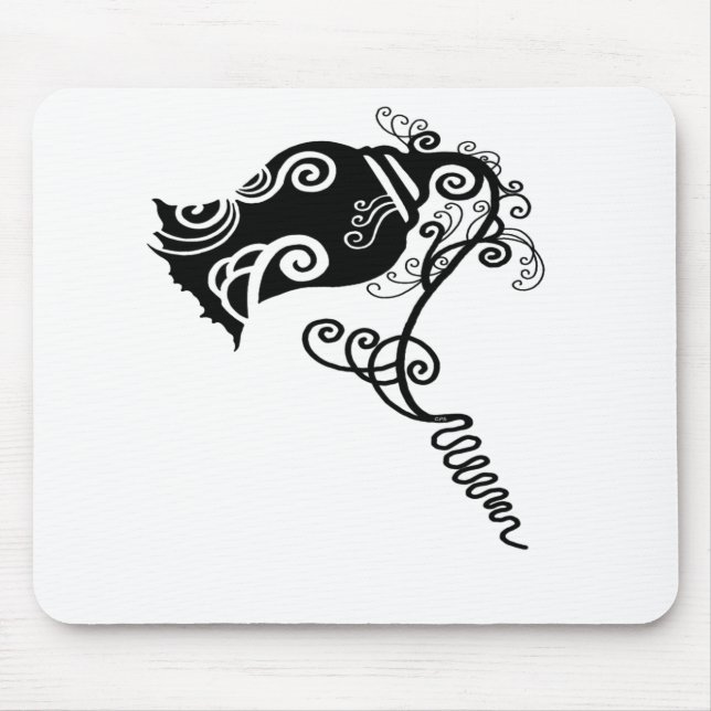 Tattoo Black Flower Mouse Pad (Front)