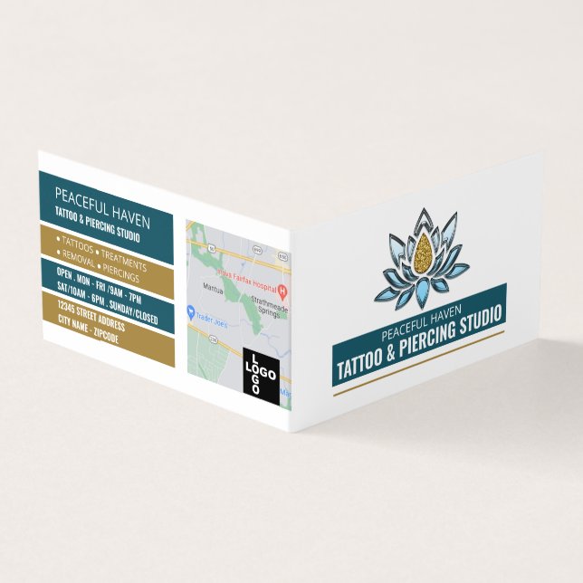 Tattoo & Body Piercing Studio, Appointment Business Card (Outside)