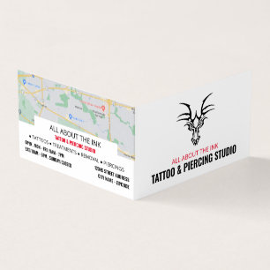 Tattoo & Body Piercing Studio, Appointment Business Card