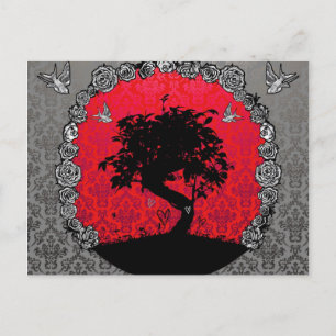Tattoo Bonsai Tree of Love Postcard