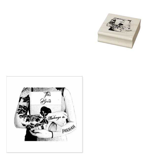 Tattoo Bookworm Book Ownership Ink Stamp (Stamped)
