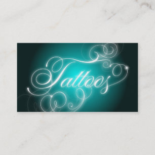 Tattoo Business Card Elegant Flourish Glow