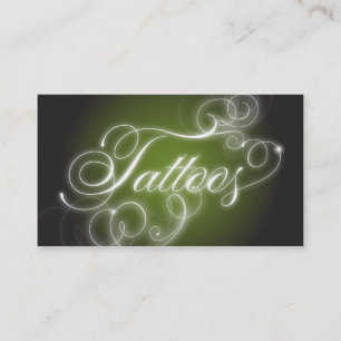 Tattoo Business Card Elegant Flourish Glow