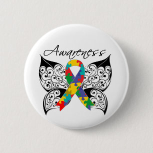 Tattoo Butterfly Awareness - Autism 6 Cm Round Badge