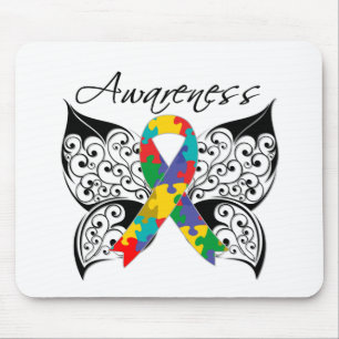 Tattoo Butterfly Awareness - Autism Mouse Pad