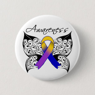 Tattoo Butterfly Awareness - Bladder Cancer 6 Cm Round Badge