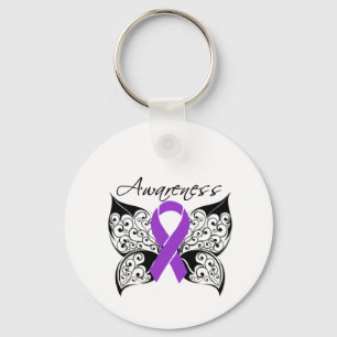 Tattoo Butterfly Awareness - Crohn's Disease Key Ring