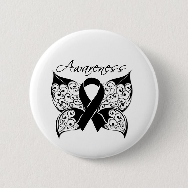 Tattoo Butterfly Awareness - Melanoma 6 Cm Round Badge (Front)