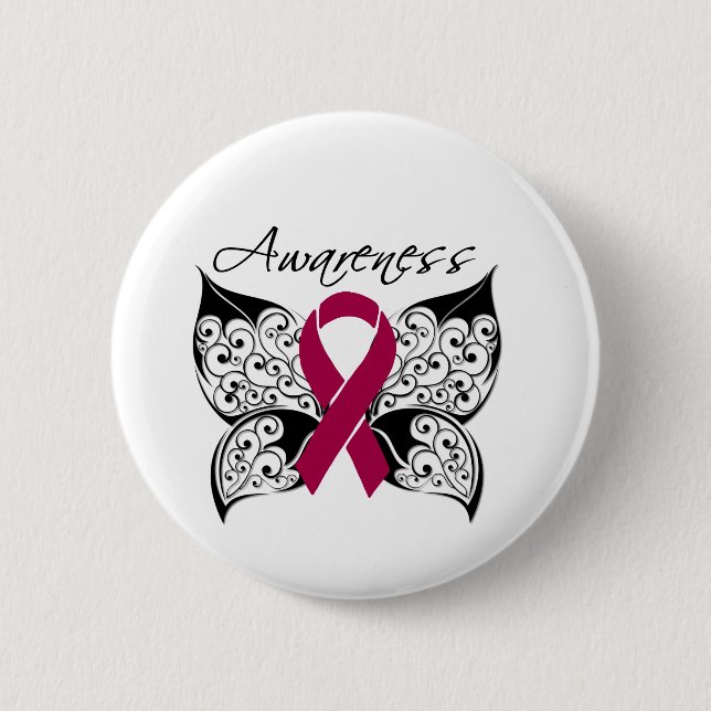 Tattoo Butterfly Awareness - Multiple Myeloma 6 Cm Round Badge (Front)