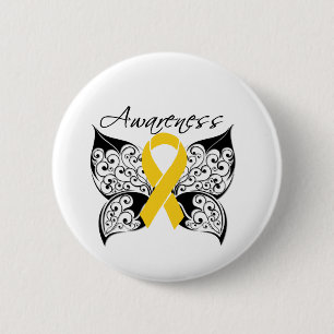 Tattoo Butterfly Awareness - Neuroblastoma Cancer 6 Cm Round Badge