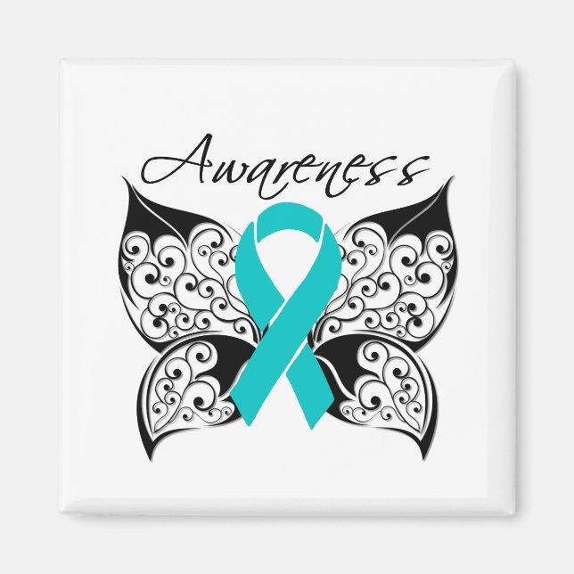 Tattoo Butterfly Awareness - Ovarian Cancer Magnet (Front)