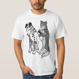 Tattoo Cat Inked Dalmatian Cartoon Funny Graphic T-Shirt
