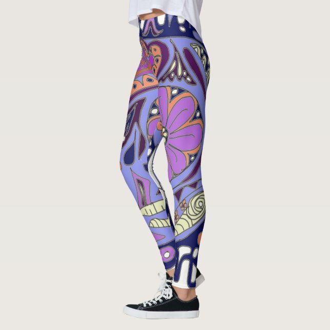 Tattoo Cat Sugar Skull Leggings (Left)