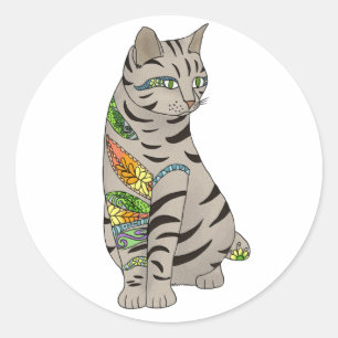 tattoo classic round sticker