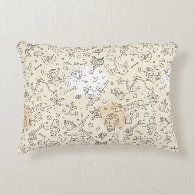 Tattoo concept pattern decorative cushion (Front)
