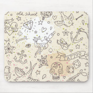 Tattoo concept pattern mouse pad