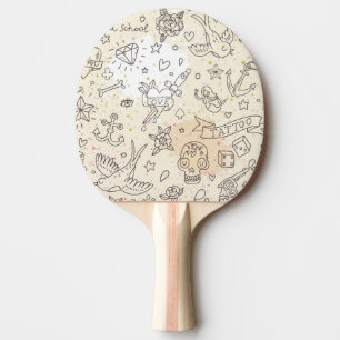 Tattoo concept pattern ping pong paddle