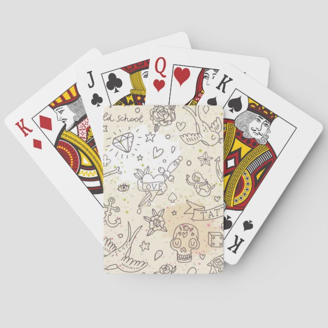 Tattoo concept pattern playing cards (Back)