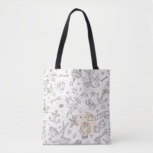Tattoo concept pattern tote bag (Front)
