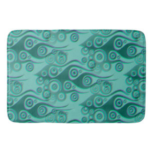 Tattoo flames & circles pattern + your backgr. bath mat