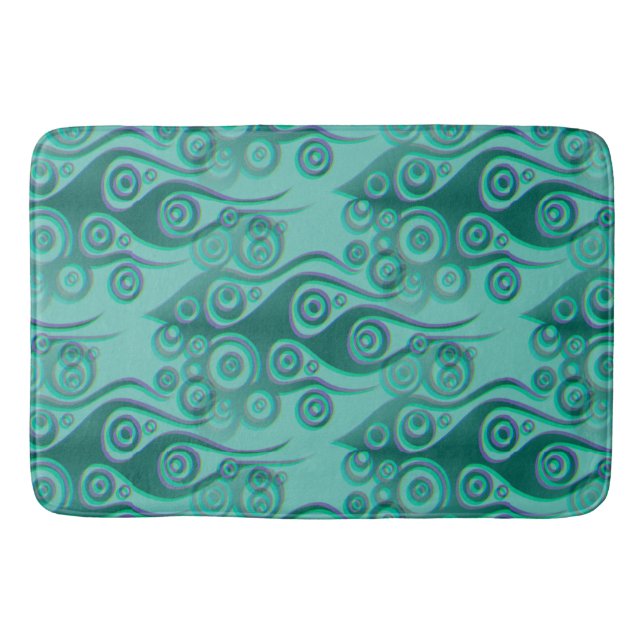 Tattoo flames & circles pattern + your backgr. bath mat (Front)