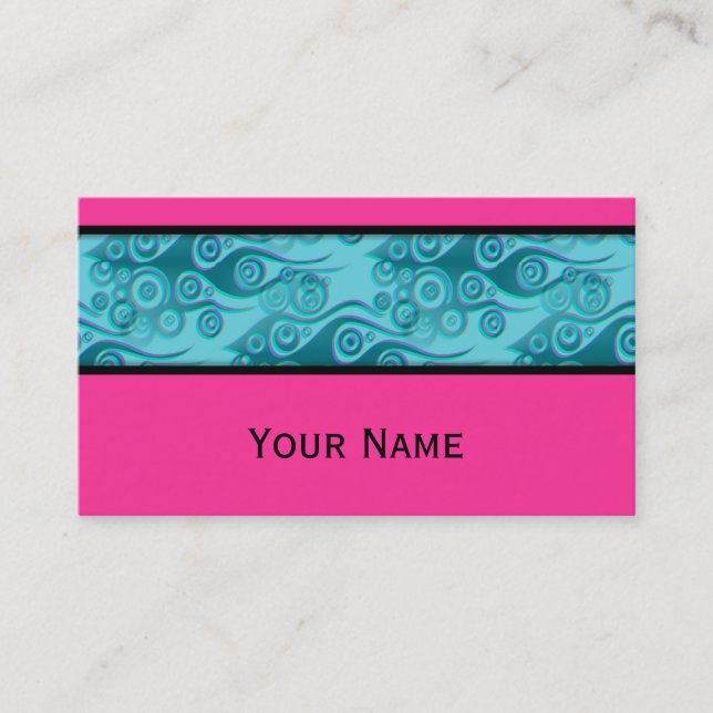 Tattoo flames & circles pattern + your backgr. business card (Front)