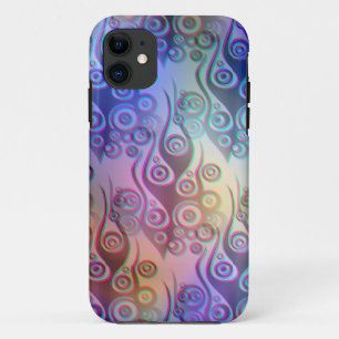 Tattoo flames & circles pattern + your backgr. iPhone 11 case