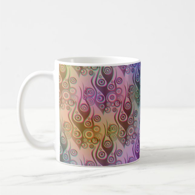 Tattoo flames & circles pattern + your backgr. coffee mug (Left)