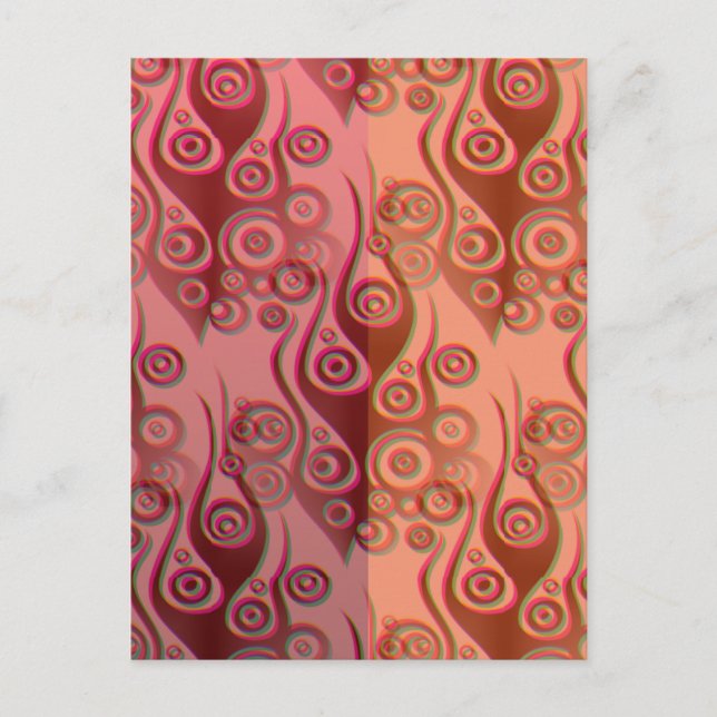Tattoo flames & circles pattern + your backgr. postcard (Front)