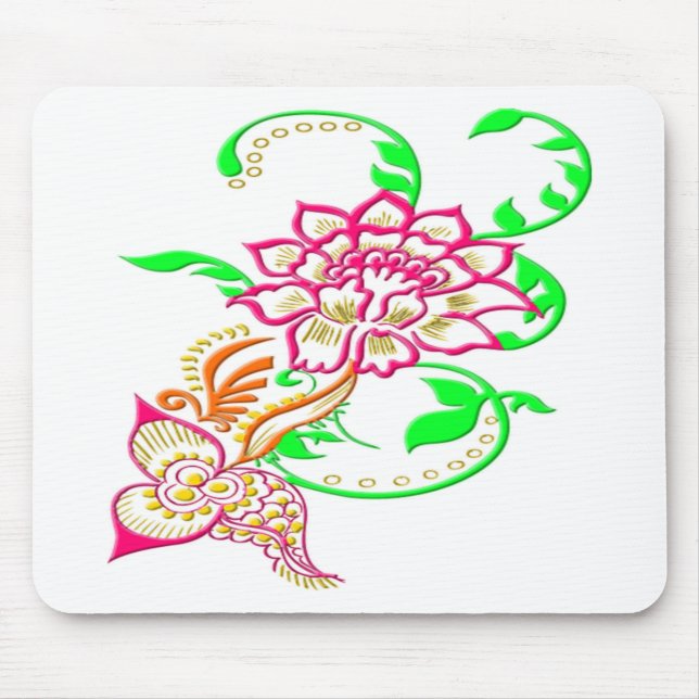Tattoo Flower Mouse Pad (Front)