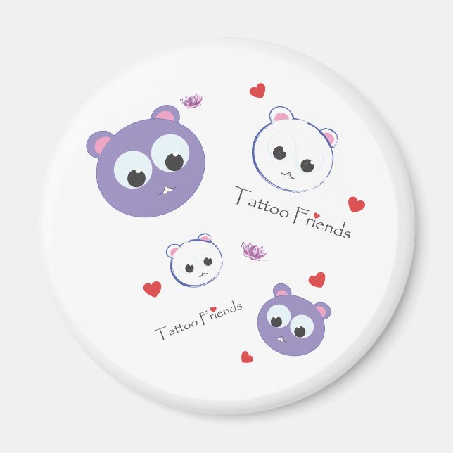 Tattoo Friends purple Magnet (Front)