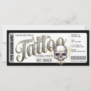 Tattoo Get Inked Gift Card Voucher