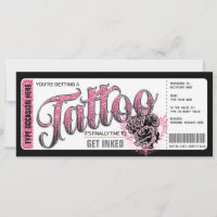 Tattoo Get Inked Gift Card Voucher Pink