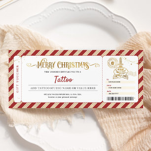Tattoo Get Inked Gift Christmas Ticket Voucher Invitation