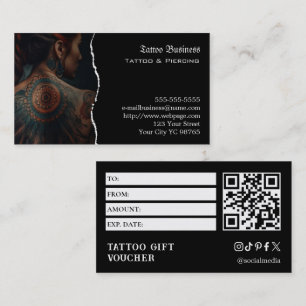Tattoo Gift Voucher Business Card
