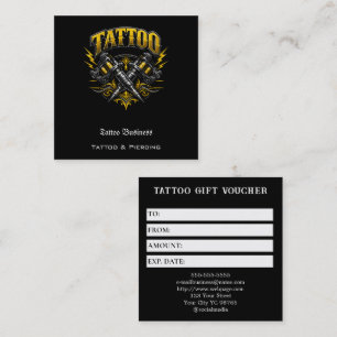 Tattoo Gift Voucher Square Business Card
