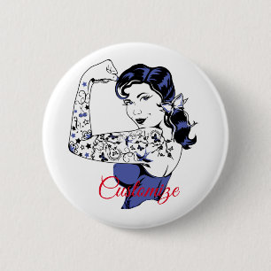 Tattoo Girl Arm Up Thunder_Cove 6 Cm Round Badge