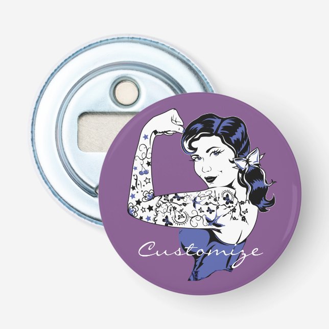 Tattoo Girl Arm Up Thunder_Cove Bottle Opener (Front)