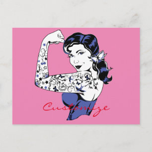 Tattoo Girl Arm Up Thunder_Cove Postcard