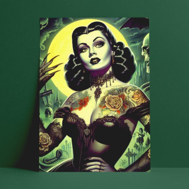 Tattoo Goth Woman Postcard (Creator Uploaded)