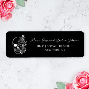 Tattoo gothic wedding return address label