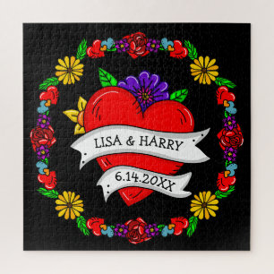 Tattoo Graffiti Art Style Wedding  Bride and Groom Jigsaw Puzzle