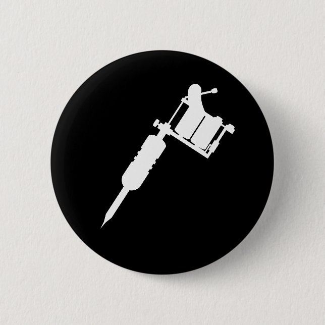 tattoo gun 6 cm round badge (Front)