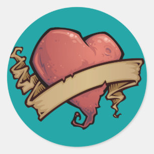 Tattoo Heart Classic Round Sticker
