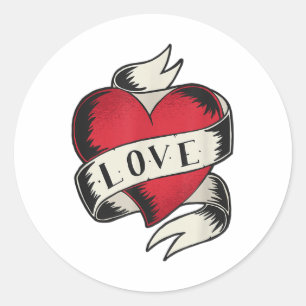 Tattoo Heart Valentines Day Love Gift _1 Classic Round Sticker