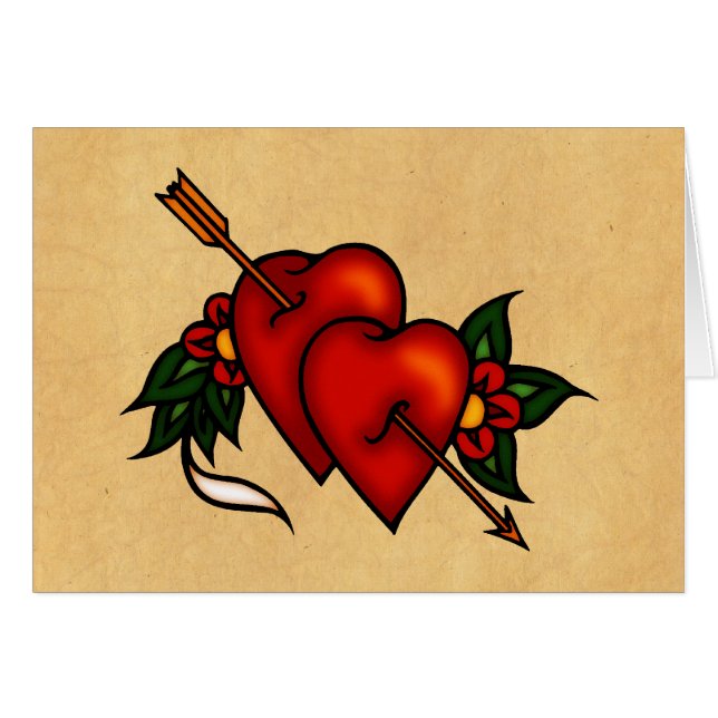 Tattoo Hearts with Arrow (Front Horizontal)