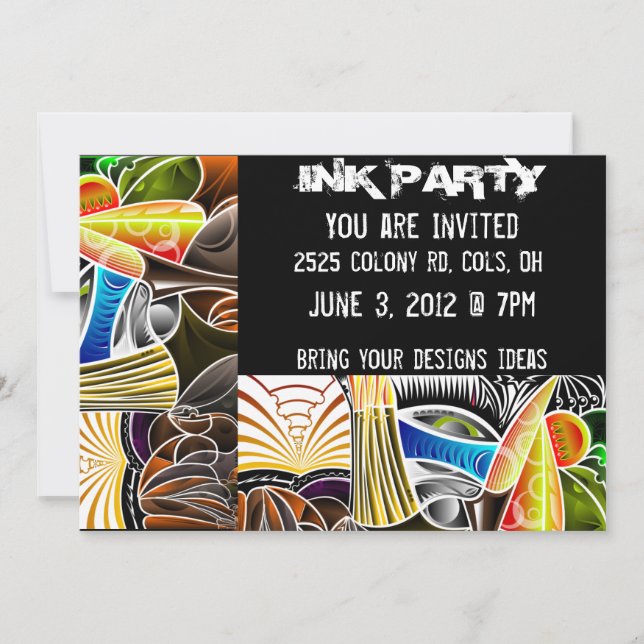 Tattoo Ink party Invitations (Front)
