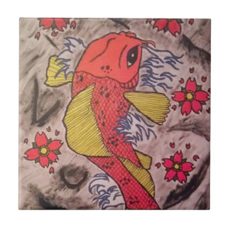 Tattoo Inspired Koi Fish Tile