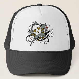 Tattoo Inspired Skull Star Trucker Hat