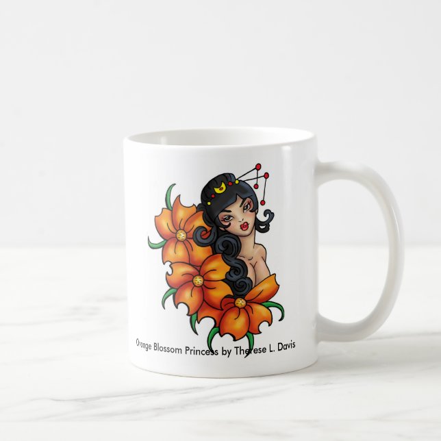 Tattoo Japanese Orange Blossom Princess Coffee Mug (Right)